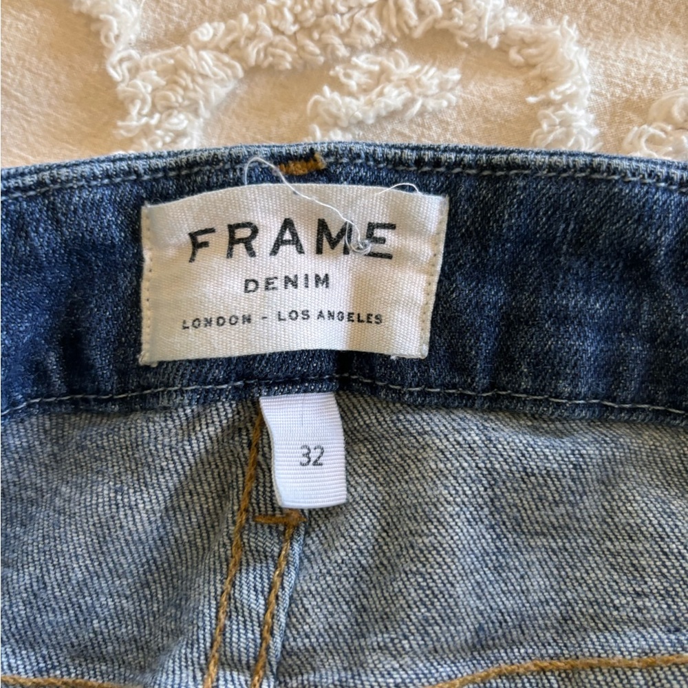 Frame Le Crop Mini boot jeans size 32 distressed at ankles EUC - Picture 7 of 11